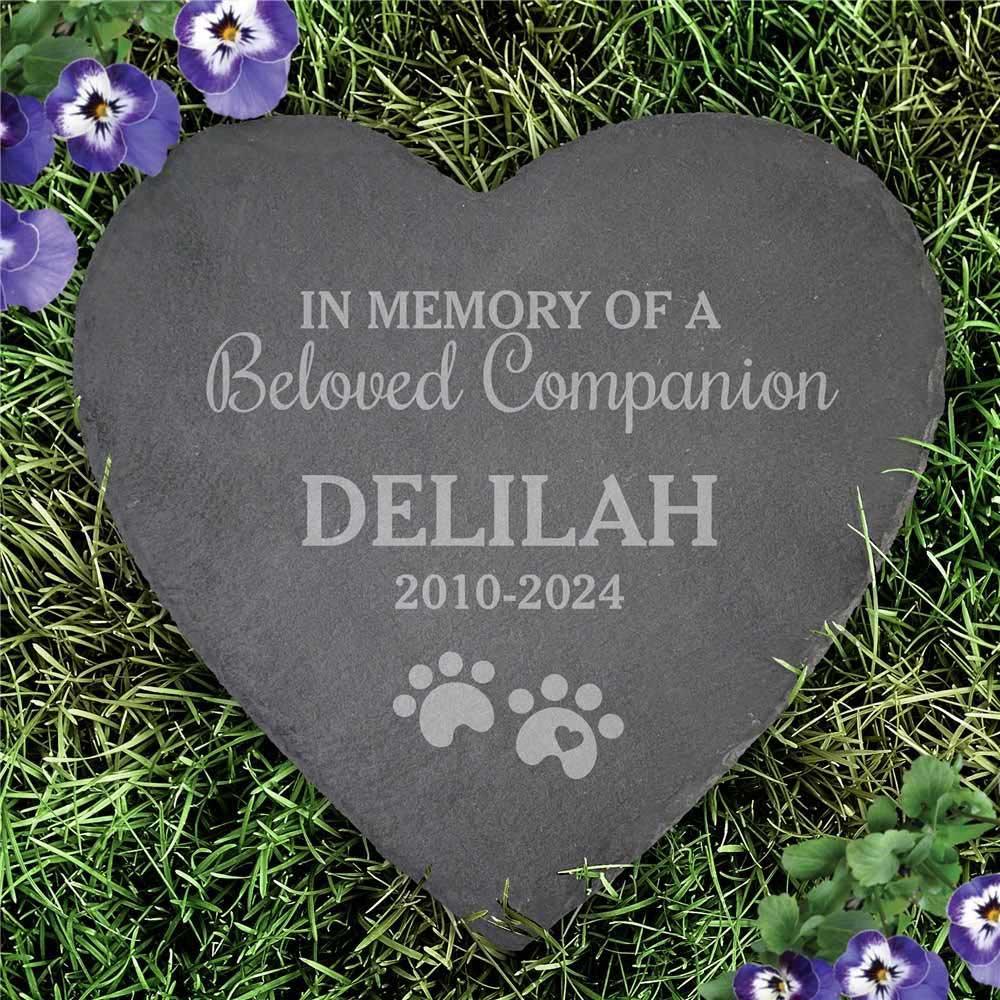 Engraved Beloved Companion Heart Slate Stone