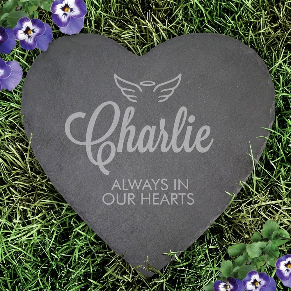 Engraved Always In Our Hearts Heart Slate Stone