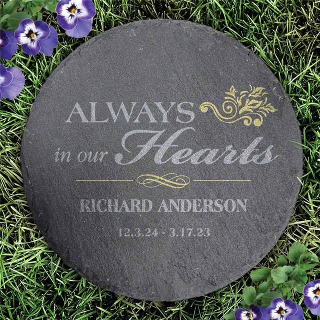Personalized Memorial Round Slate Stone