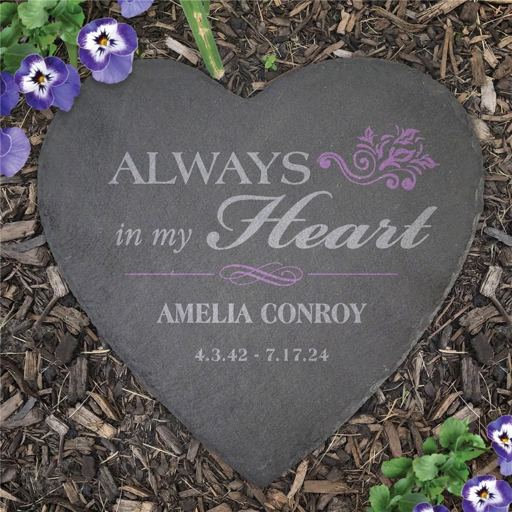 Personalized Memorial Heart Slate Stone