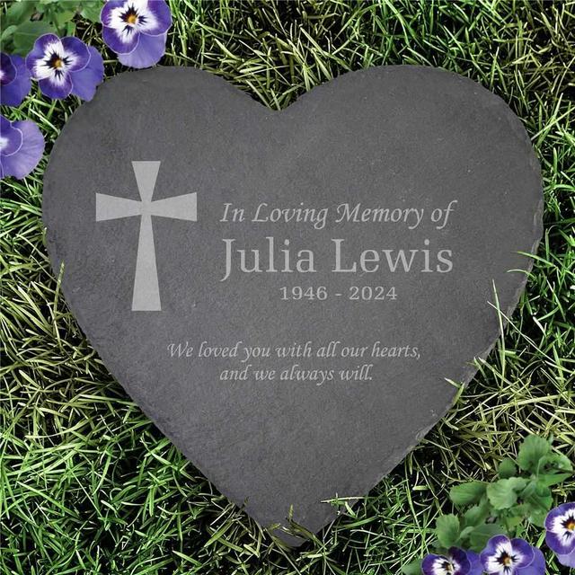 Engraved In Loving Memory Heart Slate Stone