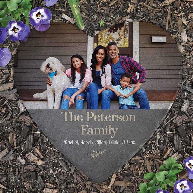 Personalized Photo and Message Heart Slate Stone