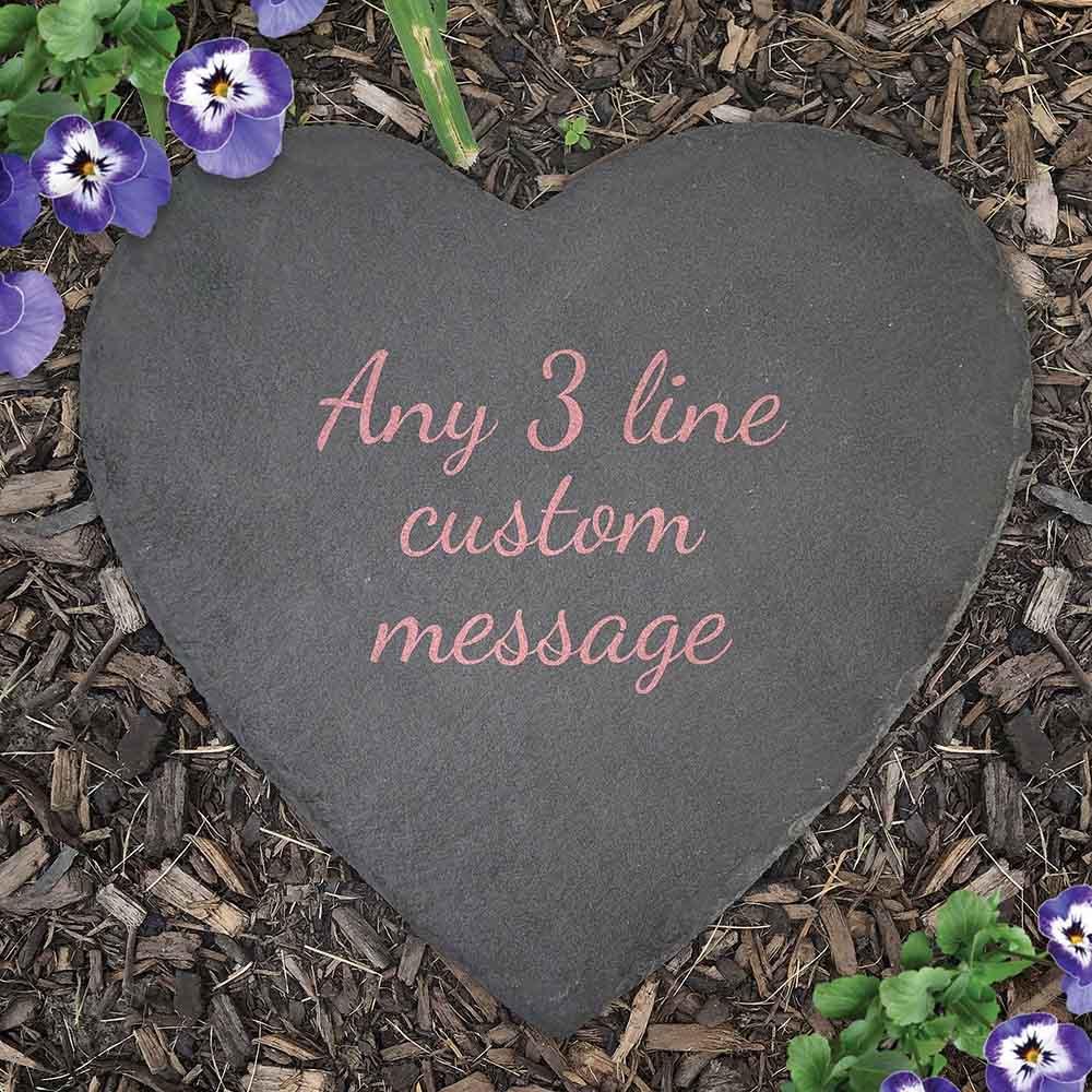 Personalized Any Message Heart Slate Stone