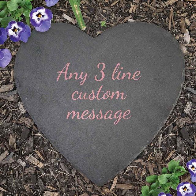 Personalized Any Message Heart Slate Stone