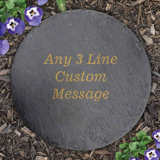 Personalized Any Message Round Slate Stone