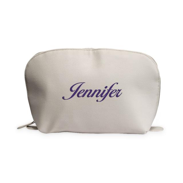 Embroidered Any Name Vegan Leather Toiletry Bag