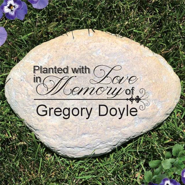 Engraved Planted With Love Memorial Garden Stone