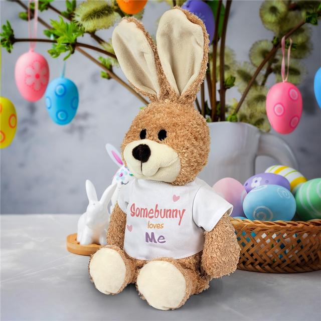 Somebunny Loves Me Purple Design Small Stuffed Bunny