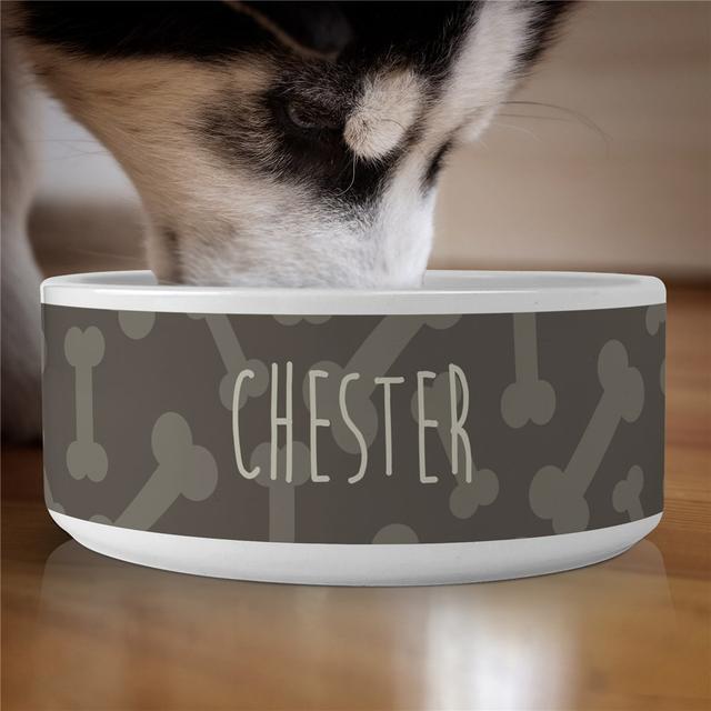 Personalized Dog Bone Pet Bowl