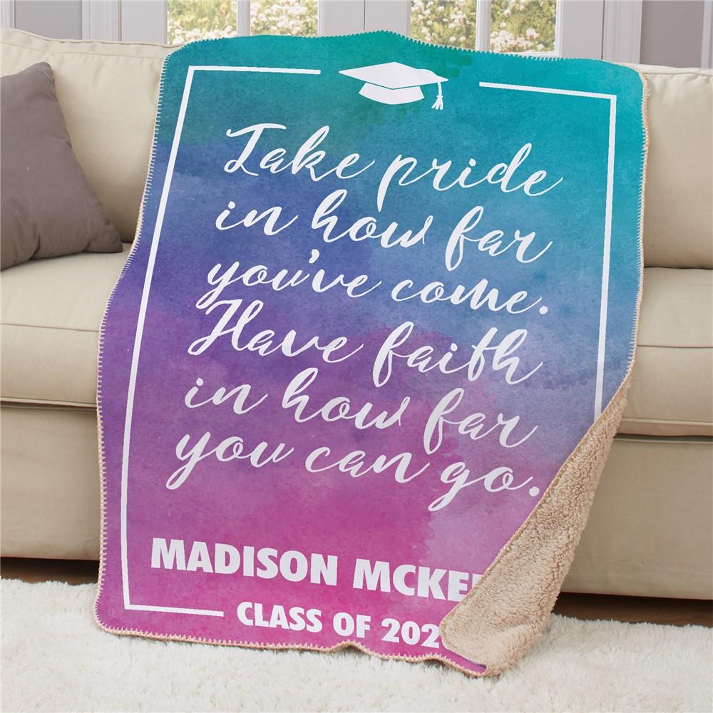 Personalized Congratulations Sherpa Throw
