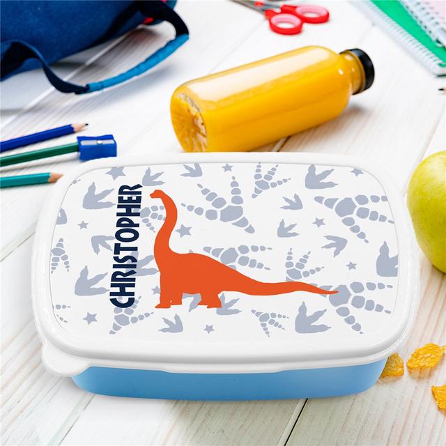 Personalized Dinosaur Footprints Lunch Box