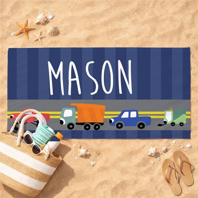 Personalized Kid's Truck Beach Towel