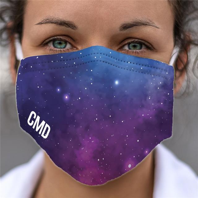 Personalized Galaxy with Initials Optional Face Mask
