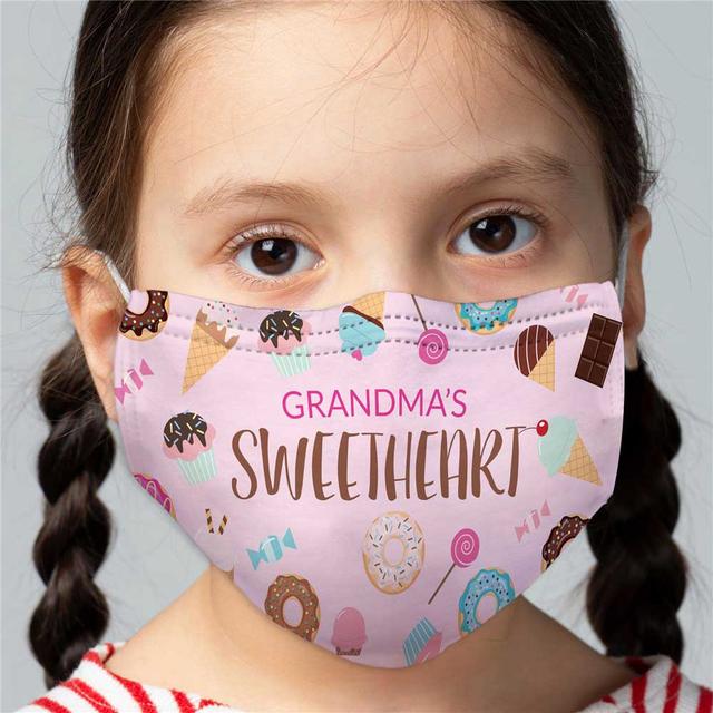 Personalized Sweetheart with Sweets Youth Face Mask