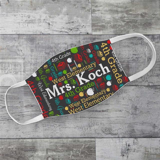 Personalized Teacher Word Art Face Mask