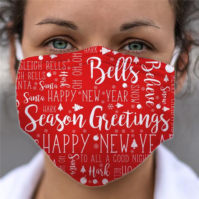 Personalized Christmas Word Art Face Mask