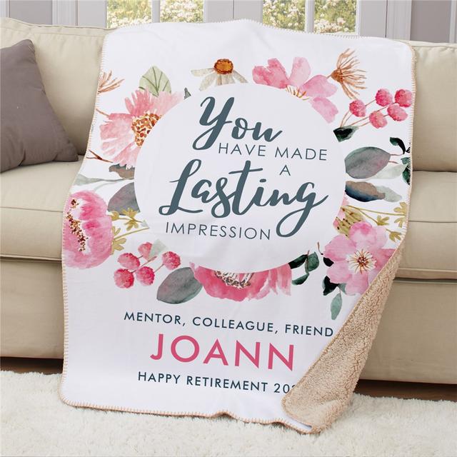 Personalized You Have Made a Lasting Impression 50x60 Sherpa Blanket