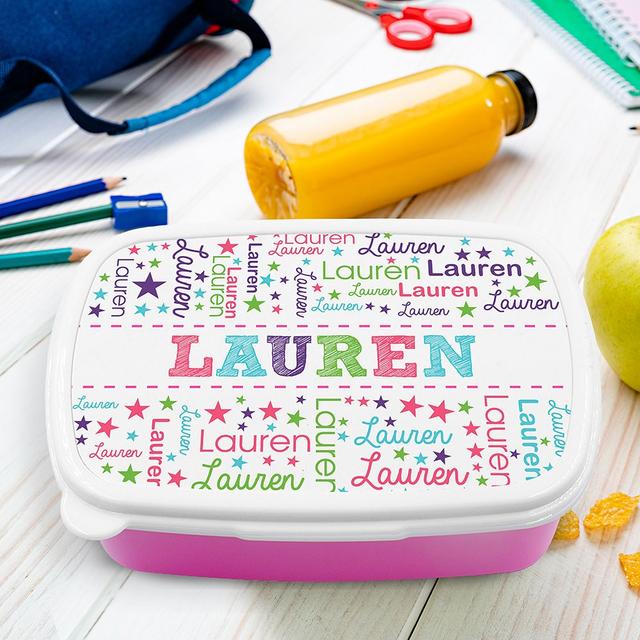 Personalized Colorful Name Word Art Lunch Box