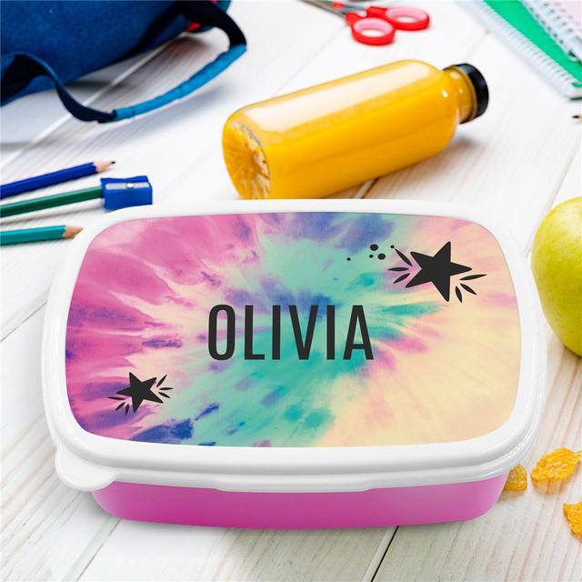 Personalized Tie Dye Sparkle Lunch Box