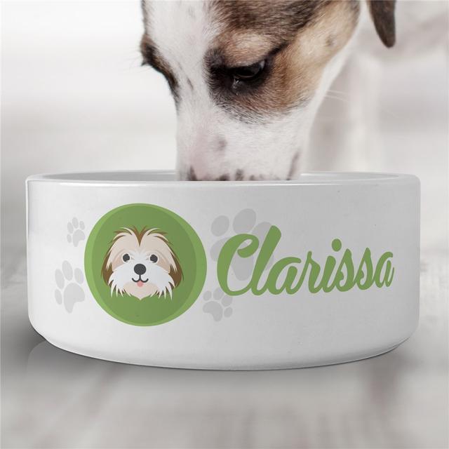 Personalized Dog Breed With Name Pet Bowl
