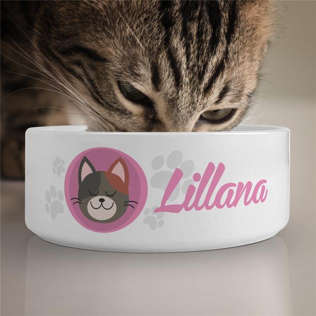 Personalized Cat Breed With Name Pet Bowl