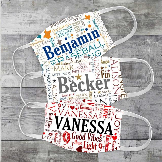 Personalized Family Word Art Face Mask