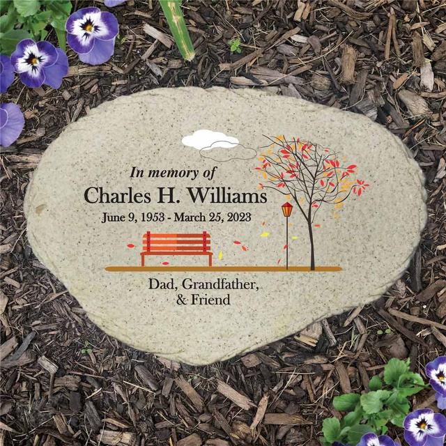 Personalized Empty Bench Memorial Flat Garden Stone