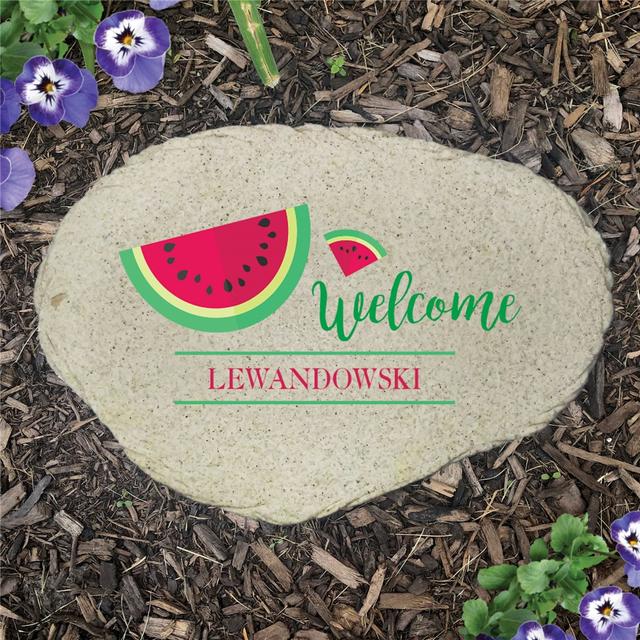 Personalized Watermelon Welcome Flat Garden Stone