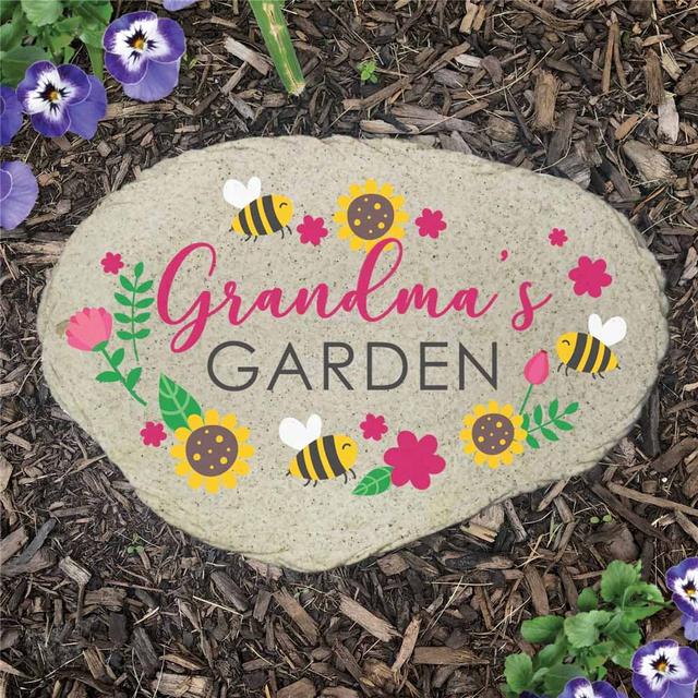 Personalized Bees and Sunflowers Flat Garden Stone