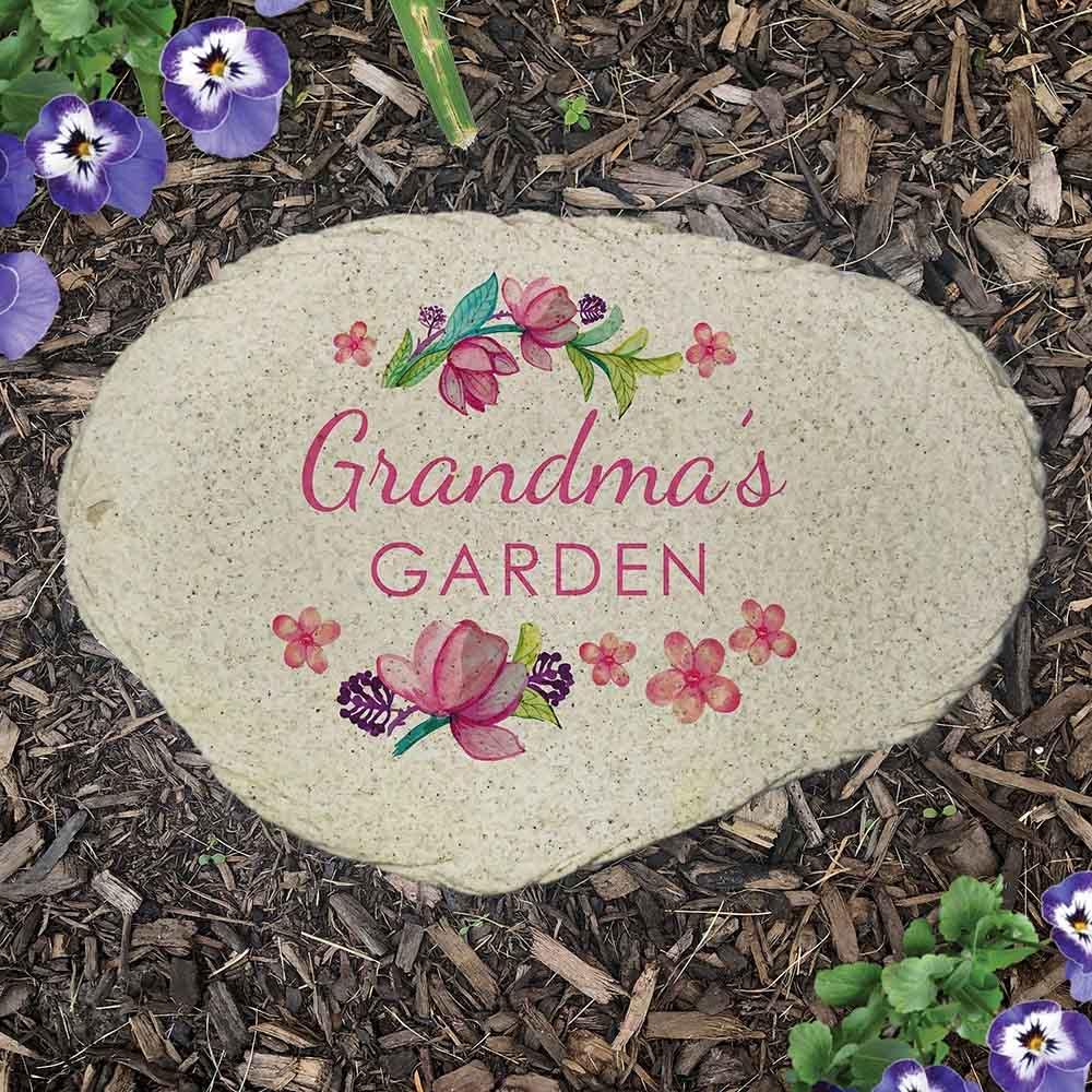 Personalized Grandma's Garden Flat Garden Stone