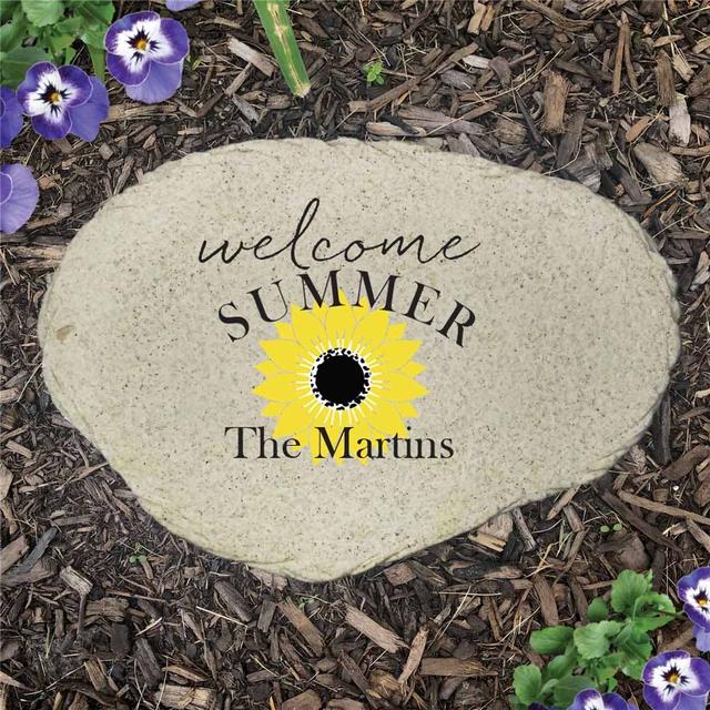 Personalized Sunflower Welcome Summer Flat Garden Stone