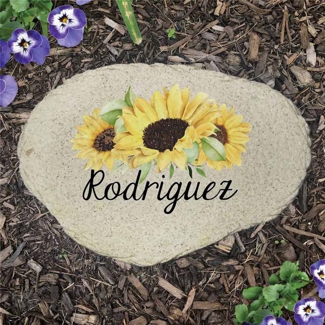 Personalized Sunflowers Flat Garden Stone