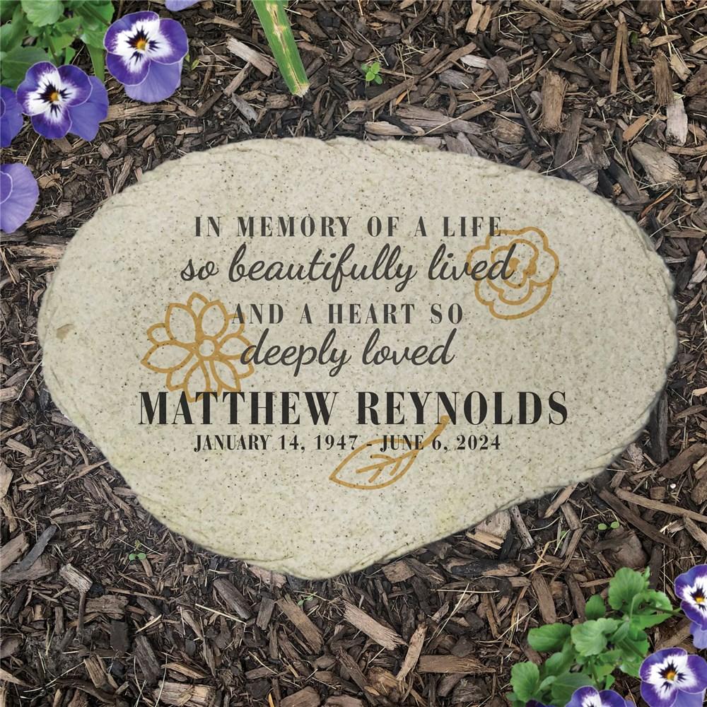 Personalized Beautiful Life Flat Garden Stone