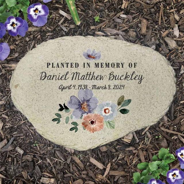 Personalized Planted in Memory Flat Garden Stone