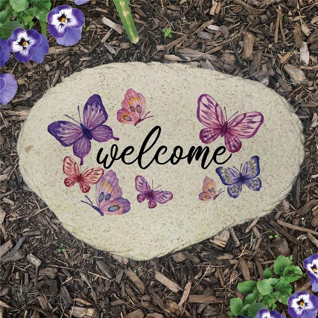 Personalized Butterflies Flat Garden Stone