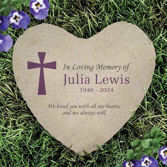 Personalized In Loving Memory Heart Flat Stone