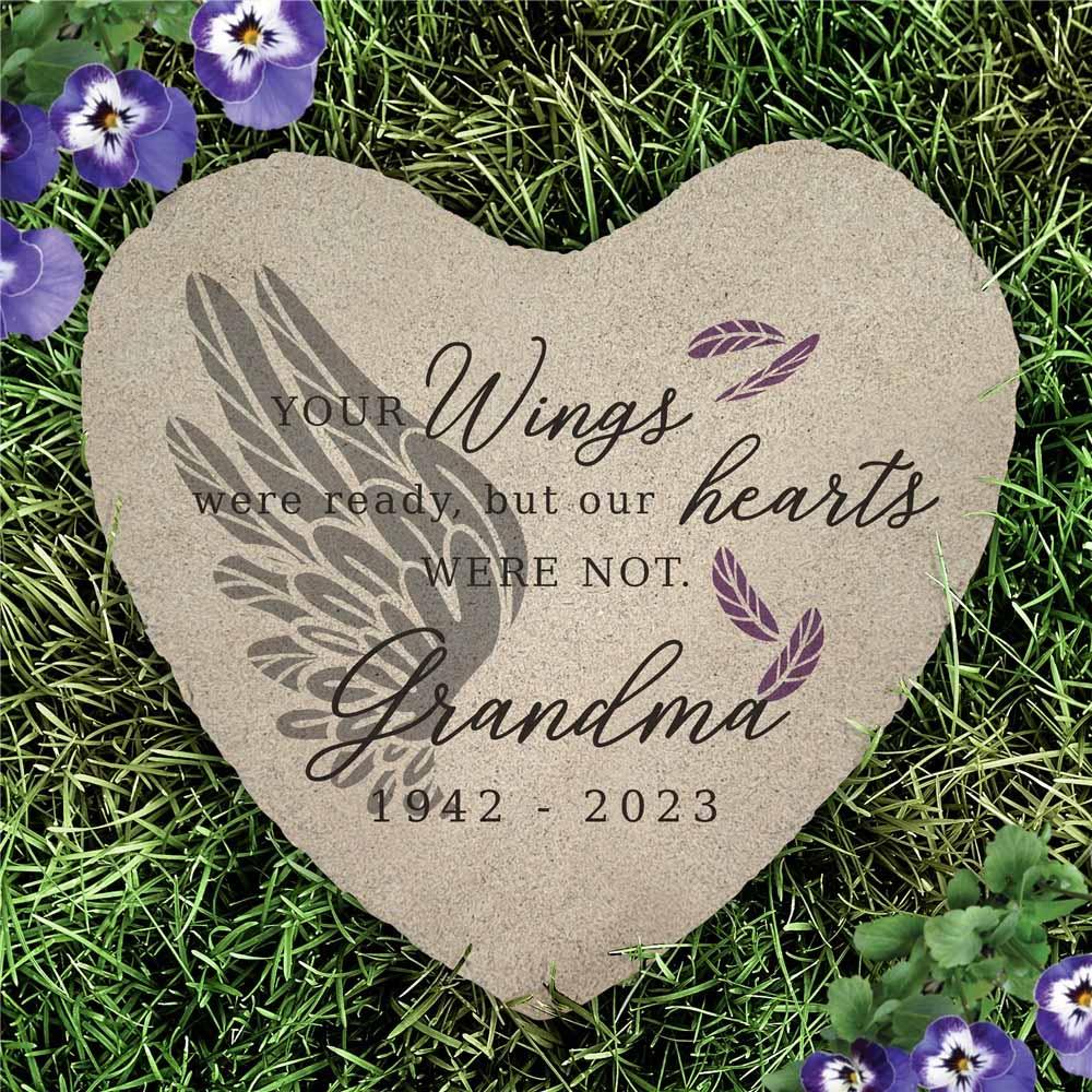 Personalized Your Wings Were Ready Heart Flat Stone