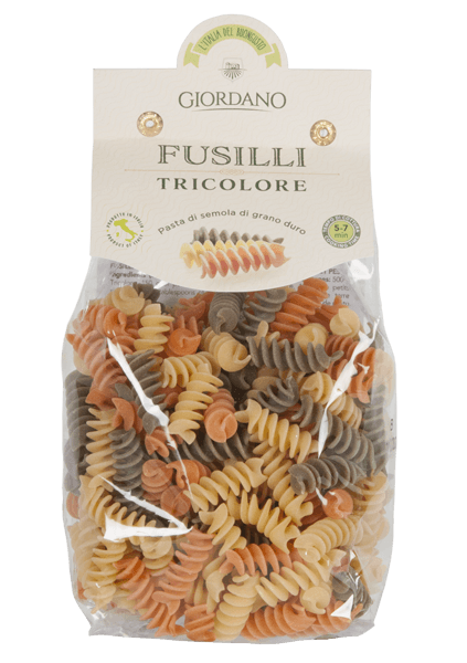 Fusilli Tricolores Aux Tomates Et Basilic
