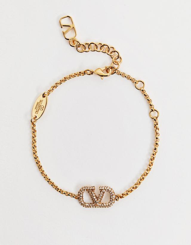 Valentino Garavani Vlogo Signature In Metal And SwarovskiÃÂ® Crystals Bracelet