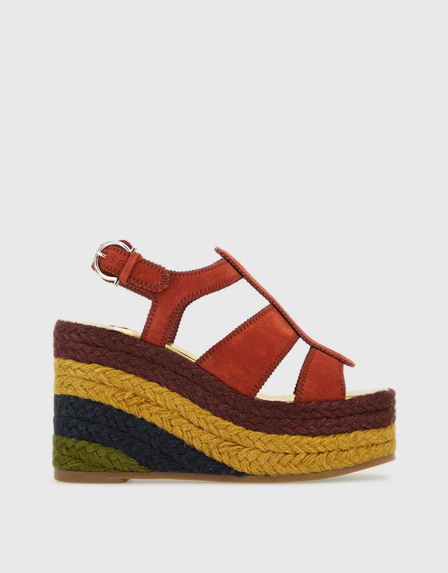 Salvatore Ferragamo Renee Suede Wedge Sandals - 10.5