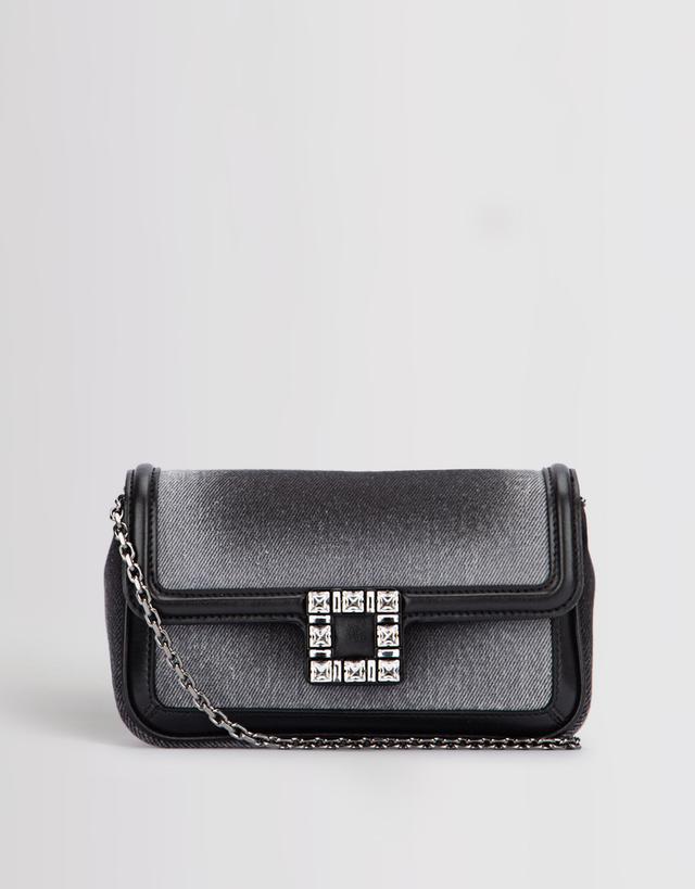 Roger Vivier Viv' Jeu de Fille Cotton Calfskin Chain Shoulder Bag