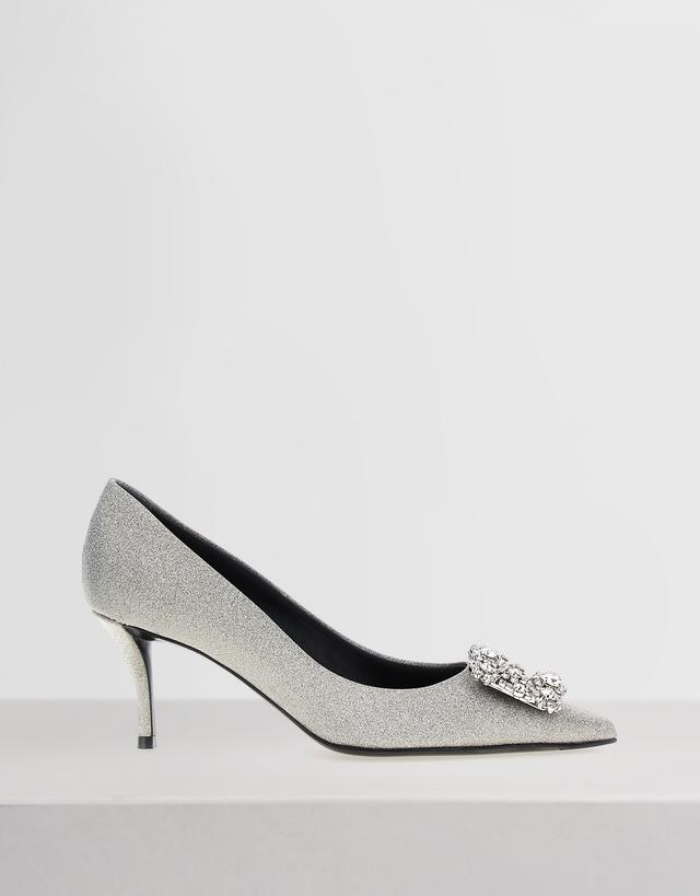 Roger Vivier Efflorescence Crystal Buckle Glitter Mid-Heeled Pumps - 35