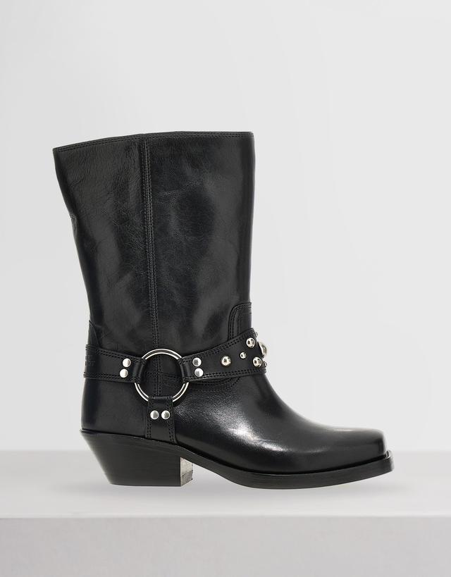 Isabel Marant Antya Bovine Leather Low-Heeled Ankle Boots - EU 36.5