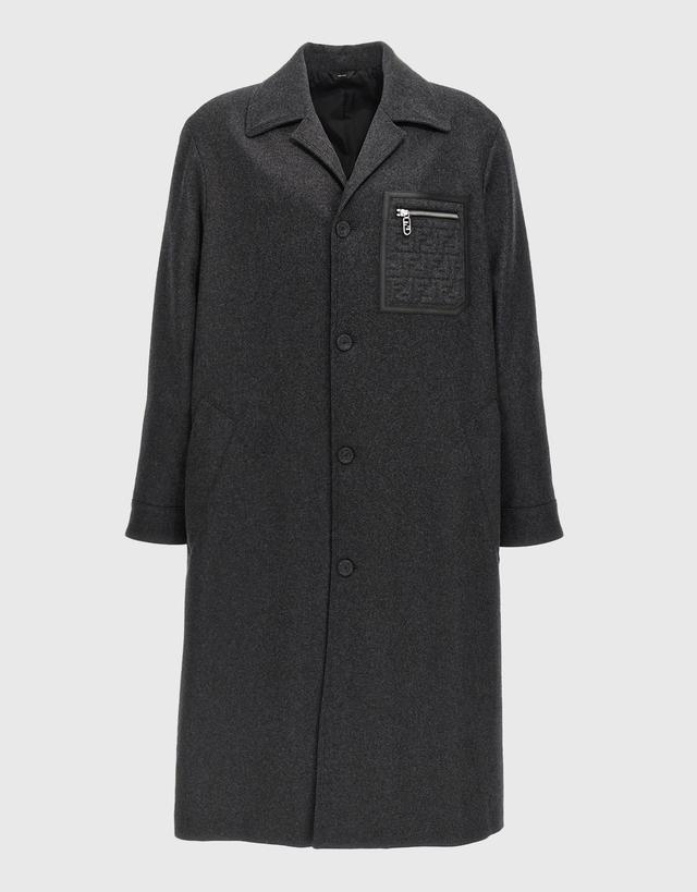 Fendi Men's Cashmere Lapel Collar Single-Breasted Coat - IT 34