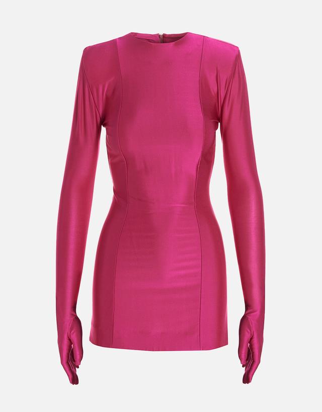 Vetements Diva Shiny Viscose Long Sleeves Mini Dress - XXL