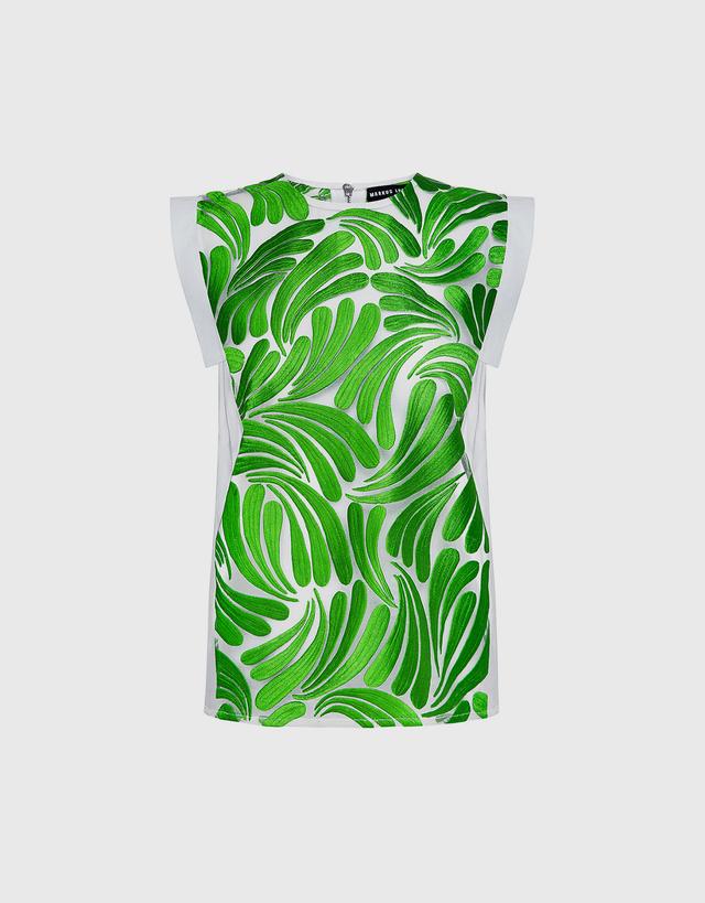 Markus Lupfer Lynna Embroidered Sheer Top - XS