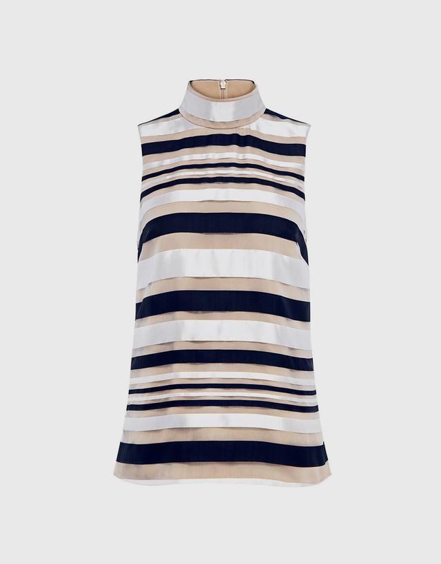 Finders Keepers Paper Planes Stripe High Neck Top - L