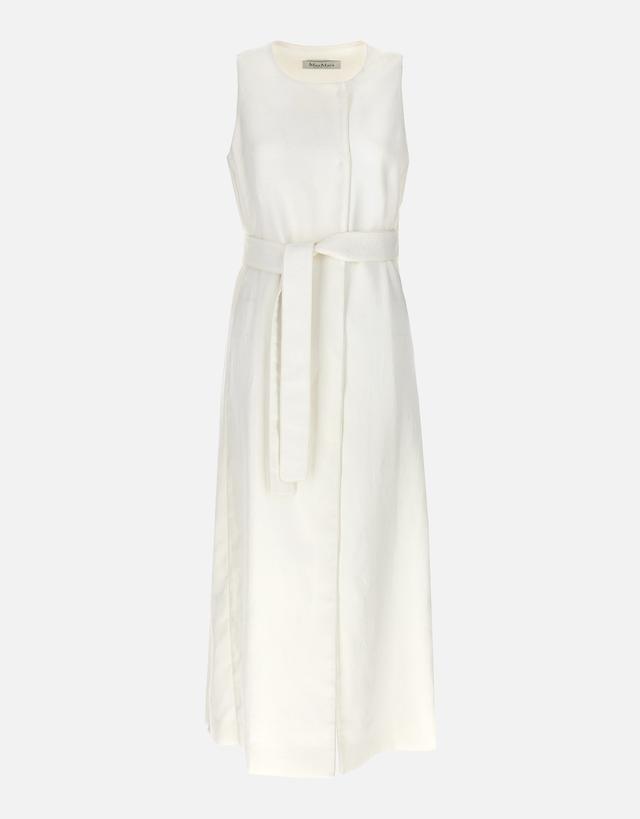 Max Mara Aureo Linen Belt Maxi Waistcoat - IT 46