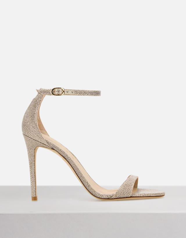 Stuart Weitzman Nudist II Glittered High-Heeled Sandals - 6.5
