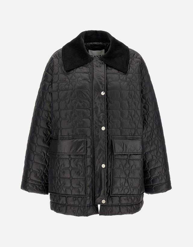 Ganni Nylon Shiny Quilt Jacket - S